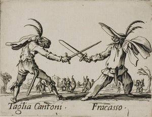 Taglia Cantoni - Fracasso, tallerken 24 fra Balli di Sfessania af Jacques Callot