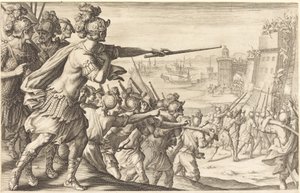 Optagelse af knogler, ca. 1614. af Jacques Callot