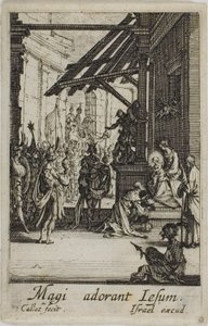 De hellige tre kongers tilbedelse, fra Jomfru Marias liv af Jacques Callot