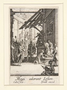 Magiernes tilbedelse, nr. 8 fra Jomfruens liv af Jacques Callot