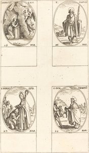 Bebudelsen, St. Castulus, St. Rupert, St. Gontran. af Jacques Callot