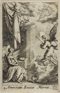 Bebudelsen, fra Jomfruens liv af Jacques Callot