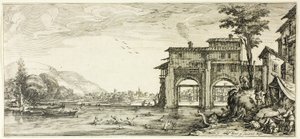 The Bathers, fra forskellige scener designet i Firenze af Jacques Callot