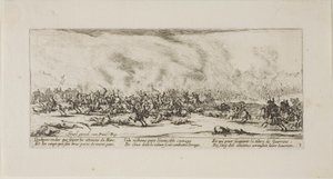 Slaget, planche tre fra Krigens elendighed af Jacques Callot