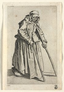 The Beggars: Beggar Woman on Crutches, ca. 1623. af Jacques Callot