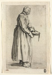 Tiggerne: Tiggerkvinde med sin almisseskål af Jacques Callot