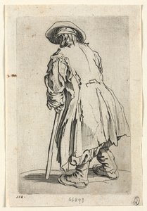 The Beggars: Old Beggar on One Single Crutch af Jacques Callot