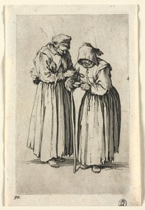 Tiggerne: To tiggerkvinder, ca. 1623. af Jacques Callot