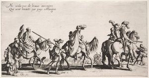 The Bohemians: The Bohemians Marching: The Vanguard, ca. 1621-1625. af Jacques Callot