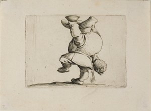 Drikkeren set bagfra, fra Varie Figure Gobbi af Jacques Callot
