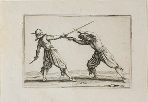 Duellen med sværd og dolke, fra The Caprices af Jacques Callot