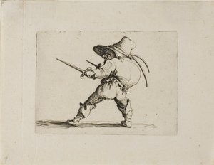Duelisten med et sværd og en dolk, fra Varie Figure Gobbi af Jacques Callot