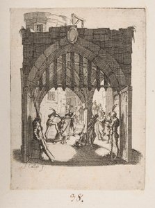 Flagelationen, nr. 6 af 11 fra La Petite Passion af Jacques Callot