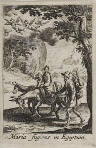Flugten til Egypten, fra Jomfruens liv af Jacques Callot