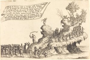 Floden af Mount Parnassus, 1616. af Jacques Callot