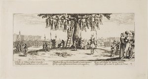 The Hanging, tallerken elleve fra The Miseries of War af Jacques Callot