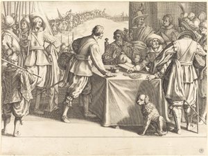 Ansættelsen af tropperne, ca. 1614. af Jacques Callot