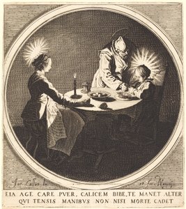 Den hellige familie ved bordet af Jacques Callot