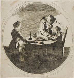 Den hellige familie ved bordet af Jacques Callot