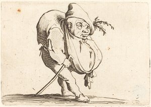 Pukkelryggen med en stok af Jacques Callot