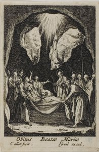 Jomfruens begravelse, fra Jomfruens liv af Jacques Callot