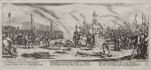 The Large Miseries of War: Burning at the Stake af Jacques Callot