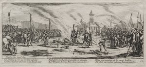 The Large Miseries of War: Burning at the Stake, 1633. af Jacques Callot