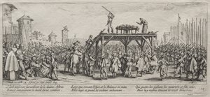 The Large Miseries of War: Execution on the Wheel, 1633. af Jacques Callot