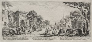 The Large Miseries of War: The Beggars and the Dying, 1633. af Jacques Callot