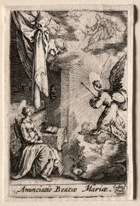 Jomfruens liv: Bebudelsen. af Jacques Callot