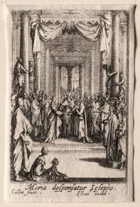 Jomfruens liv: Jomfruens ægteskab. af Jacques Callot