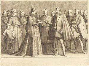 Ægteskabet mellem Ferdinando og Christine af Lorraine af Jacques Callot