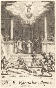 Sankt Barnabas martyrium, ca. 16341635. af Jacques Callot