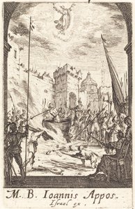 Johannes evangelistens martyrium, ca. 16341635. af Jacques Callot