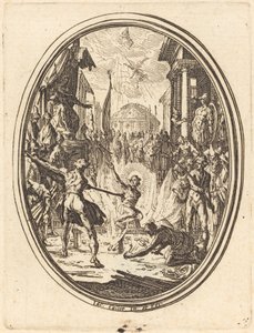 Saint Lawrences martyrium af Jacques Callot
