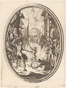 Saint Lawrences martyrium af Jacques Callot