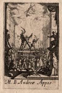 Apostlenes martyrium: St. Andreas. af Jacques Callot