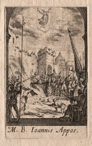 Apostlenes martyrium: Evangelisten Johannes. af Jacques Callot