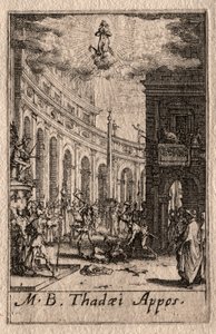 Apostlenes martyrium: Sankt Thaddeus. af Jacques Callot