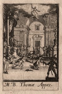 Apostlenes martyrium: Sankt Thomas. af Jacques Callot