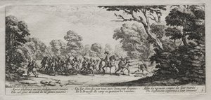 Krigens miseries: Arrest of Malefactors af Jacques Callot