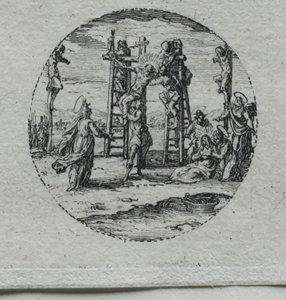 Lidenskabens mysterier: korsfæstelsen. af Jacques Callot