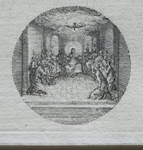 Lidenskabens mysterier: Helligåndens nedstigning. af Jacques Callot