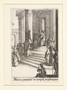 Præsentationen af Jomfruen, nr.3 fra Jomfruens liv af Jacques Callot