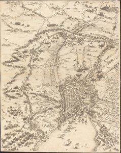 The Siege of La Rochelle [plade 6 af 16, sæt omfatter 1952.8.97-112], 16281631. af Jacques Callot