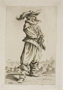 Soldaten med en Plumed Hat, tallerken tre fra La Noblesse af Jacques Callot