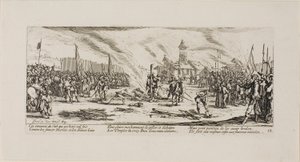 The Stake, planche 13 fra Krigens elendighed af Jacques Callot