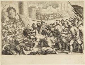 Tropperne, der tvinger porten til en by af Jacques Callot