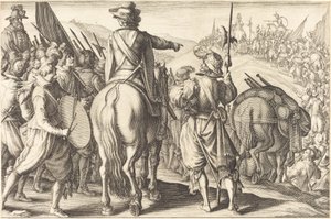 Tropperne i marts, ca. 1614. af Jacques Callot