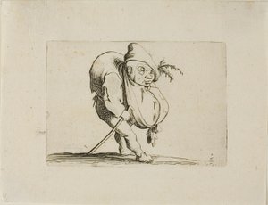 Den ujævne med en stok, fra Varie Figure Gobbi af Jacques Callot